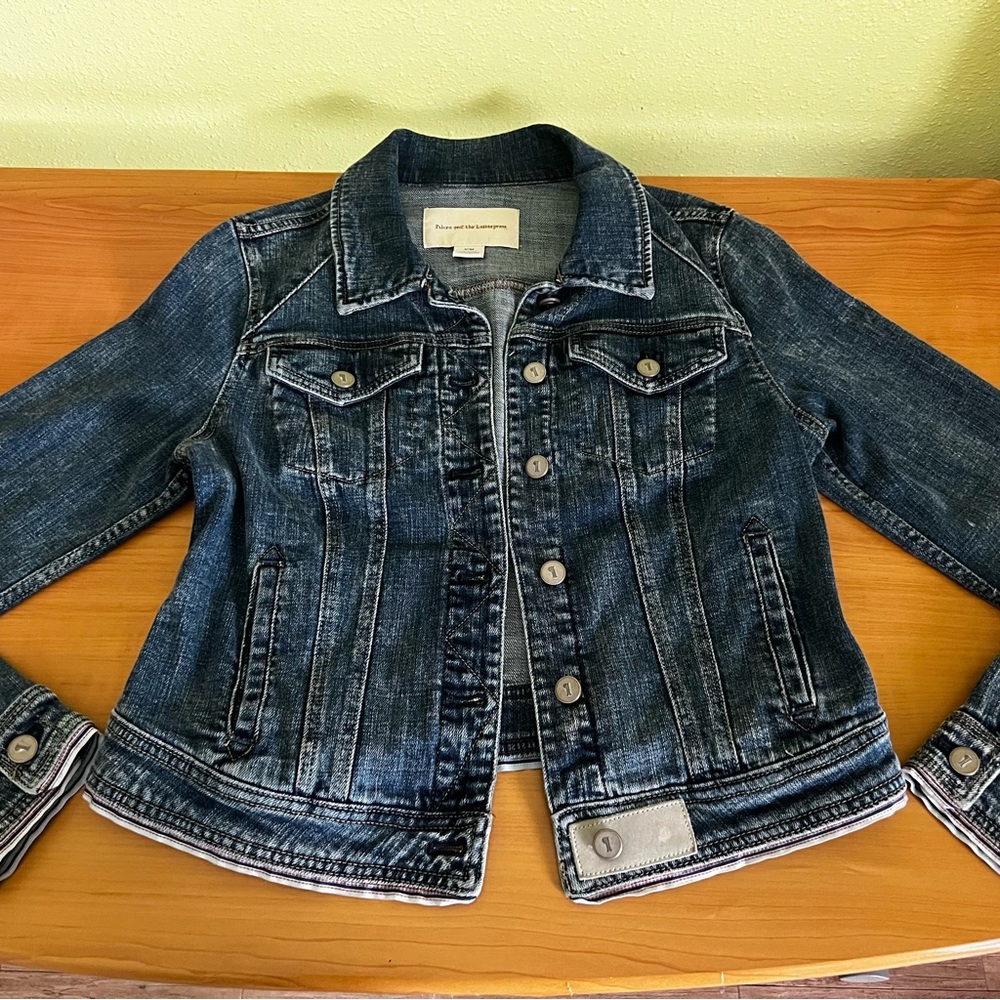 Anthro Pilcro and the Letterpress Acid Wash Cropped Denim Jacket